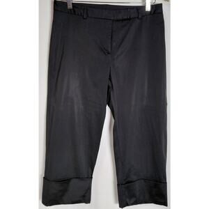 EXPRESS STRETCH Black Cropped Pants Solid Knit Women Size 7/8